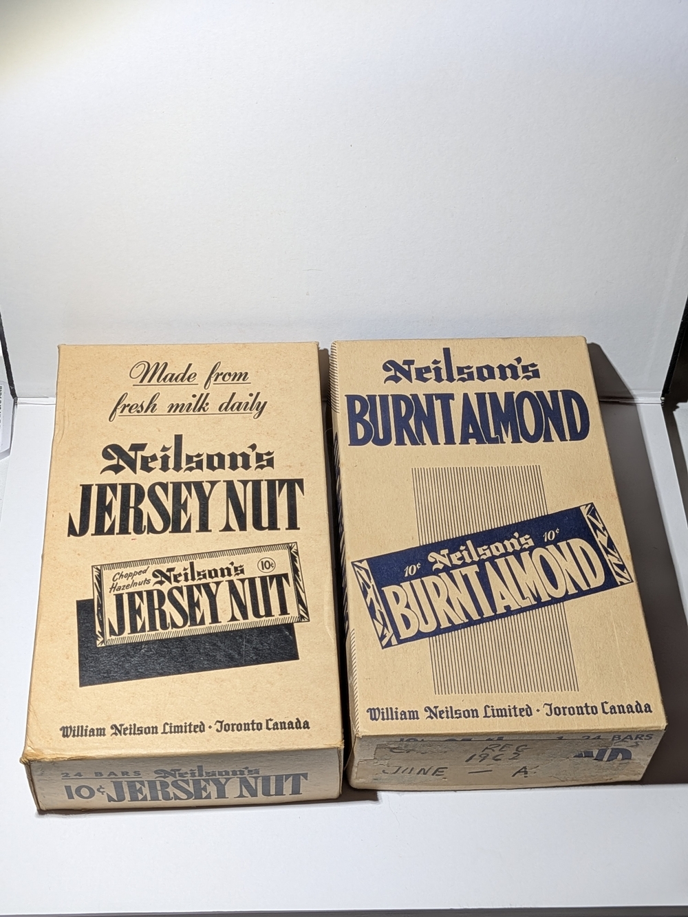 Vintage 1962 Neilson's Chocolate Display Boxes Set of 2